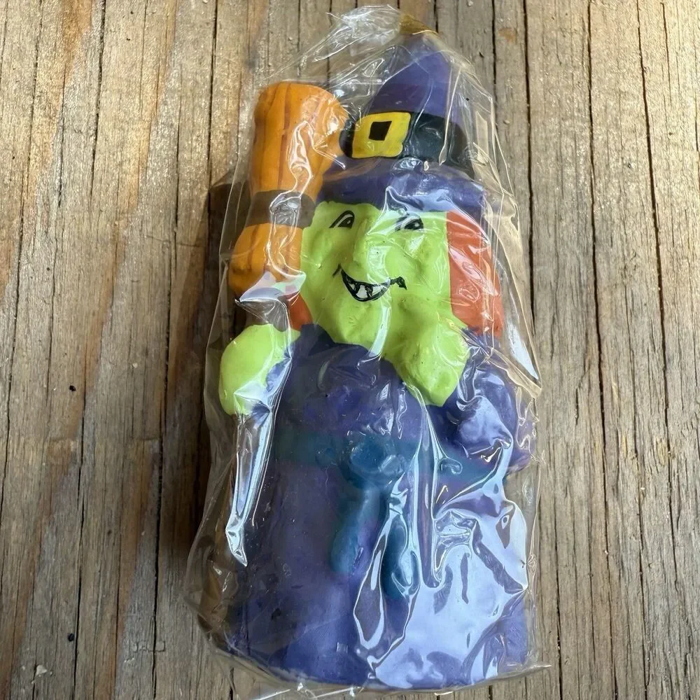Vintage Halloween Witch Candle 4” Wrapped Unused From Bradlees 1997